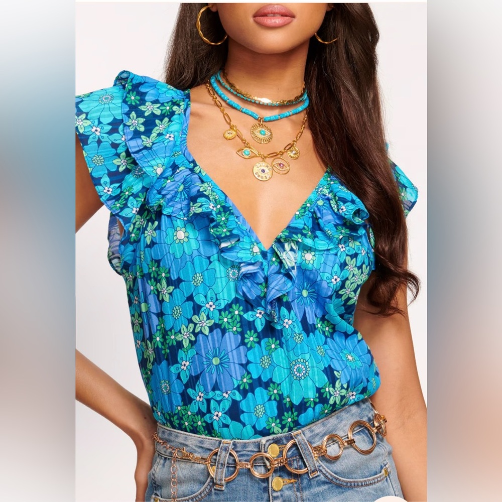 Ramy Brook- Cynthia Flutter Sleeve Top